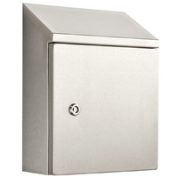 Stainless Steel Electrical Enclosure with Sloping Roof 400H x 400W x 200D